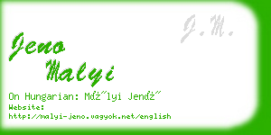 jeno malyi business card